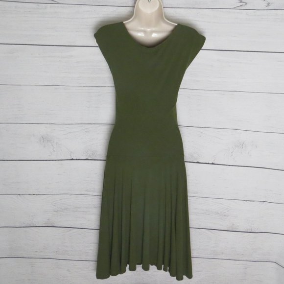 Romy Ruched Olive Dress - Picture 2 of 6